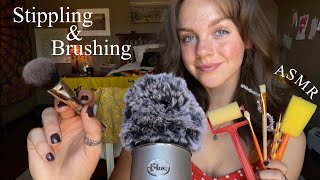 ASMR Stippling and Brushing the Mic  Inaudible Whispering [upl. by Angeli]