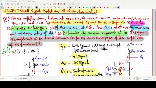 Numerical 1  MOSFET Small Signal Operation and Models Microelectronics Circuits [upl. by Inatsed]