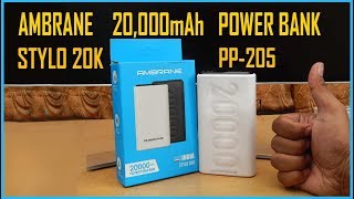 Ambrane 20000mAh Power Bank Stylo20k PP205 Unboxing amp Review [upl. by Hagerman411]