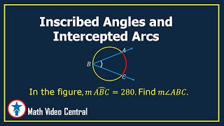 Inscribed Angles and Intercepted Arcs  Geometry  Math Video Central [upl. by Arres120]