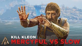 Kill Kleon Merciful vs Slow Death Boss Fight  Assassins Creed Odyssey [upl. by Nodlehs373]