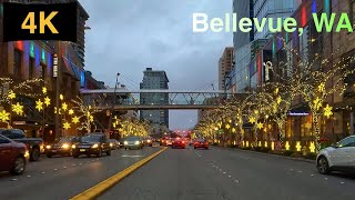 Downtown Bellevue WA Driving Tour in Holiday Season 2022 [upl. by Ingles]