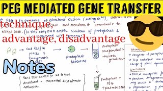 PEG mediated gene transfer Notes 📝😎😎 [upl. by Nosliw]