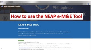 How to use the NEAP e MampE Tool for SY 2024 2025 INSET [upl. by Revilo922]