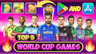 TOP 5 🔥 WORLD CUP CRICKET GAMES FOR ANDROID amp IOS 😍  WORLD CUP GAMES  CRICKET GAMES FOR ANDROID [upl. by Eirellav275]