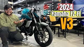 New Yamaha FZFI V3 2024 Model Cyan Blue Color Price Features and Detailed Review [upl. by Squire942]