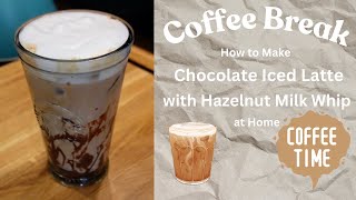 Making a Hazlenut Chocolate Iced Latte at Home HD 1080p [upl. by Zeta]