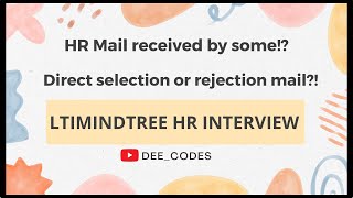 LTI Mindtree HR Interview Experience  Freshers  LTI Mindtree latest questions  OnCampus [upl. by Iver]