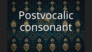 Postvocalic consonant [upl. by Esinehs507]