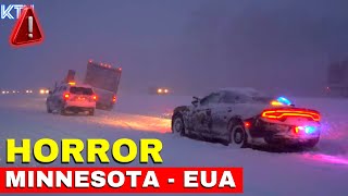 FRIO nos ESTADOS UNIDOS TEMPESTADE de NEVE em MINNESOTA [upl. by Akapol]