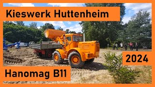 Hanomag B11 Radlader  Historische Baustelle Huttenheim 2024  Kieswerk Brecht [upl. by Kleon724]