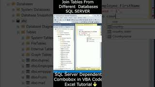 Join Tables From Different Databases SQL Server ssms sqlserver [upl. by Leuqim287]