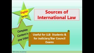 Sources of International Law [upl. by Wynne]