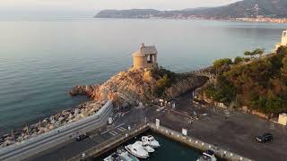 Aerial footage of Alassio SV Italy  102022  Filmato aereo di Alassio con Drone [upl. by Sesom]