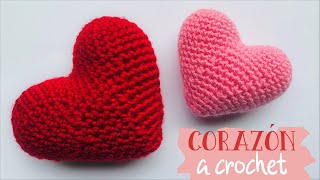 CORAZÓN A CROCHET  Como tejer corazón a crochet paso a paso [upl. by Grodin]