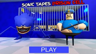 SONIC TAPES VS POLICE BARRYS PRISON RUN  Obby  roblox scaryobby robloxlive pomni [upl. by Germayne]