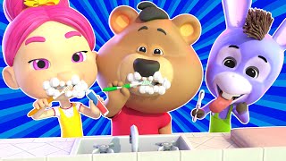 Brush Your Teeth Episode  Nursery Rhymes  Lala amp The Bear [upl. by Kennan]