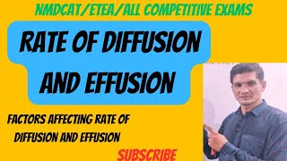 136 Rate of diffusion and effusion Factors affecting the rate of diffusion and effusion [upl. by Brooking]