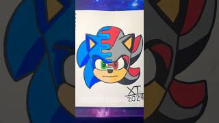 Drawing Sonic And Shadow the Hedgehog With Posca Markers Fusion EffectSONIC 3 Special shorts [upl. by Burrton]