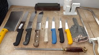 How To Sharpen A Butchers KnifeButchers Tools Of The trade SRP [upl. by Drarrej]