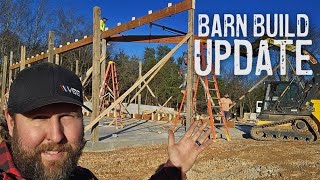 Framing Trusses and WE HAVE A ROOF Barn Build  Part 2 [upl. by Leahcym55]