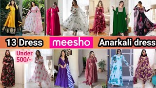 Huge Meesho party wear Anarkali dress haul under 500 ✨💝 DIWALI outfit 🪔🎉🎁 Honest review [upl. by Milissent]