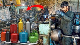 Process of Making LPG gas cylinder in factory  mass production of gas cylinder [upl. by Atsahs]