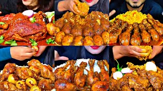 ASMR EATING SPICY CHICKEN CURRY EGG CURRY BIRYANI  BEST INDIAN FOOD MUKBANG Foodie India [upl. by Linnet]