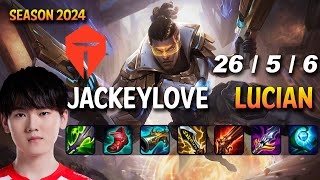 TES JackeyLove LUCIAN vs ASHE ADC  Patch 1410 KR Ranked MASTER  lolrec [upl. by Affrica]