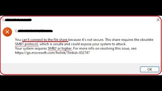 How to Fix  SMB1 and SMB2 Protocol Error Message [upl. by Adnek]