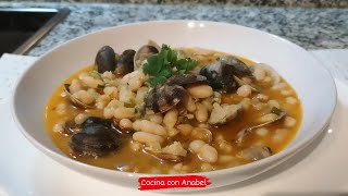 ALUBIAS CON ALMEJAS  PLATO DE CUCHARA Cocina con Anabel [upl. by Assylla]