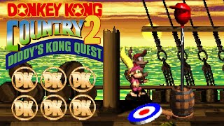 Donkey Kong Country 2 Diddys Kong Quest  All DK Coin Locations [upl. by Plerre]