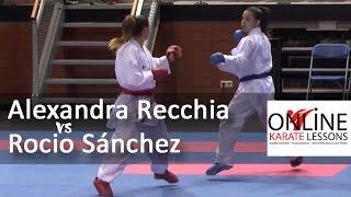 Alexandra Recchia FRA vs Rocio Sánchez SPA Karate1 Premier League Dutch Open 2015 [upl. by Urdna555]