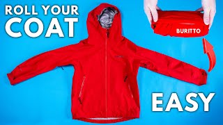 How To Roll Your Rain Jacket For Packing [upl. by Annawt]