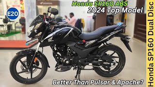 2024 Honda SP 160 Black Colour Twin Disc Full Detailed Review ✅ Price amp Specifications Honda SP160 [upl. by Kryska939]