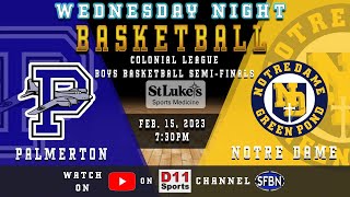 Colonial League Boys Basketball SemiFinals Palmerton vs Notre Dame  21523 [upl. by Trici]