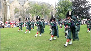 Ballater Pipe Band march off finishing Beating Retreat after 2023 Ballater Highland Games [upl. by Neerroc488]