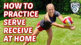 At Home Serve Receive Volleyball Drill  USC Libero Victoria Garrick [upl. by Gilberto]