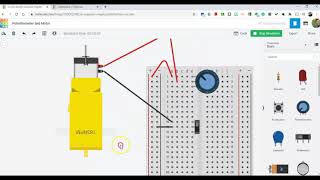 Potentiometer and Motor  Tinkercad [upl. by Gove179]