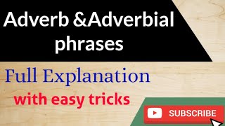 Adverbs phrases in English  Adverbial phrases  must watch  best explanation [upl. by Lasiaf]