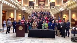 WATCH LIVE Gov Kemp signs budget with pay raises for teachers law enforcement [upl. by Abie]