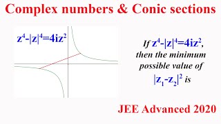 JEE adv 2020 Complex Conics SE2 If z4z44iz2then the minimum possible value of z1z22 is [upl. by Marjie]