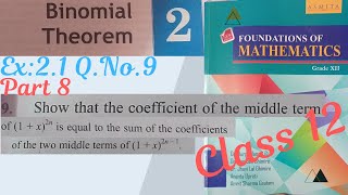 Class 12Binomial TheoremEx21 part 8 Qno 9 all neb class12 viralvideo [upl. by Aguayo223]