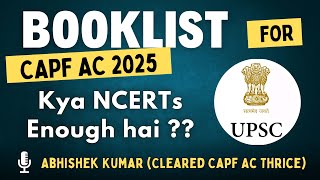 Complete Booklist for Capf AC 2025  UPSC Capf AC 2025 Paper 1 Sources capfac2025 [upl. by Scrope]