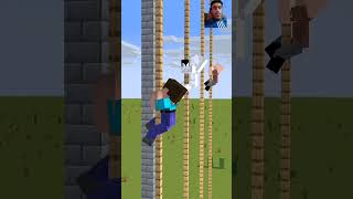 Herobrine Win Rope Climbing Challenge Imagine Dragons  Bones minecraft shorts herobrine [upl. by Yelrebmik]