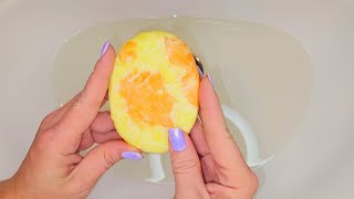 Soaping • ASMR • handmade soap • sponge • foaming soapy water with a sponge • relaxing video • 4K [upl. by Bentlee44]