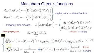 21 Matsubara formalism  Course on Quantum ManyBody Physics [upl. by Garnett]