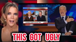 Watch Jon Stewarts Face When Megyn Kelly Puts MSNBC CANCELED Show Host On His Place [upl. by Palestine524]