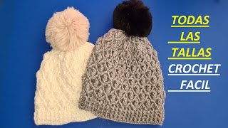 Como hacer GORRO en CROCHET  GORRO a Ganchillo Para MUJER y HOMBRE [upl. by Eseuqram]