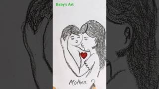 Easy drawing Mothers day video 💖 how to draw mothers day 👩‍👧BabysArt18 easydrawing shorts [upl. by Westhead274]